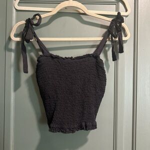 Black Abercrombie & Fitch Smocked Crop Top Size Small